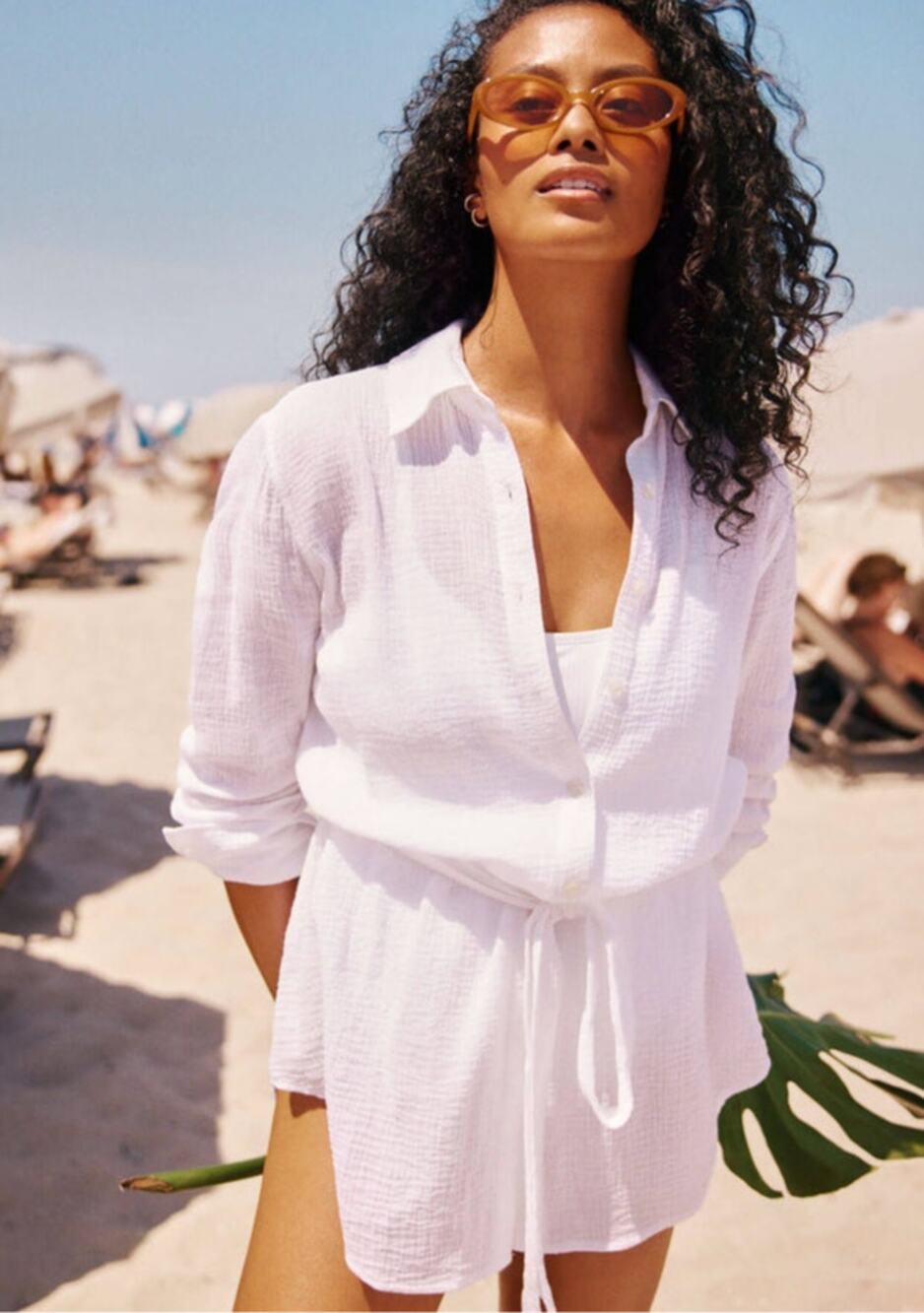 Andie Swim the Corvo Button Cover Up in White XXXL NWT